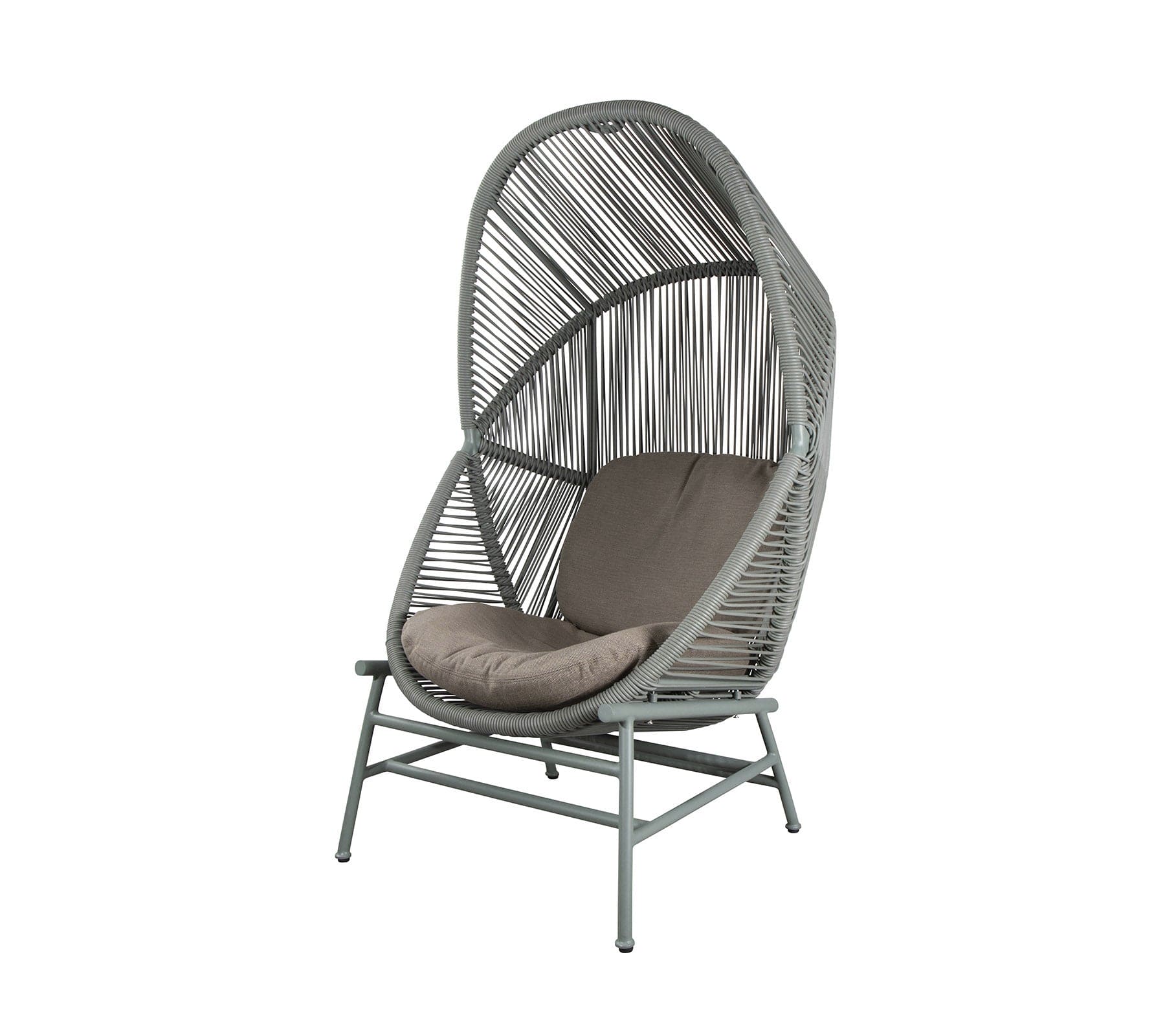 Boxhill's Hive Outdoor Hanging Chair Dusty green Frame with Taupe Cushion