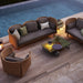 Boxhill's Arch Outdoor 3-Seater Module Sofa with Low Arm/Back and cushion lifestyle image beside the pool