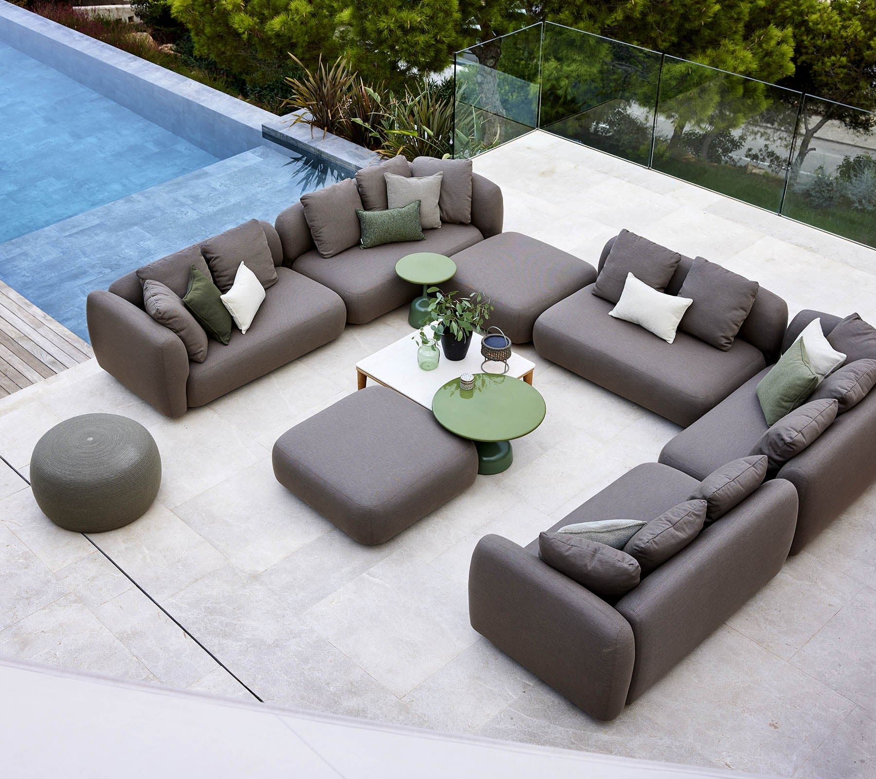 Boxhill's Capture Outdoor Corner Sofa | 2 Right Module  lifestyle image beside the pool