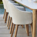 Boxhill's Choice Outdoor Dining Chair Teak Legs lifestyle image close up side view