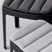 Boxhill's Cut High Outdoor Stool Black with Dark Grey and Light Grey cushion close up view