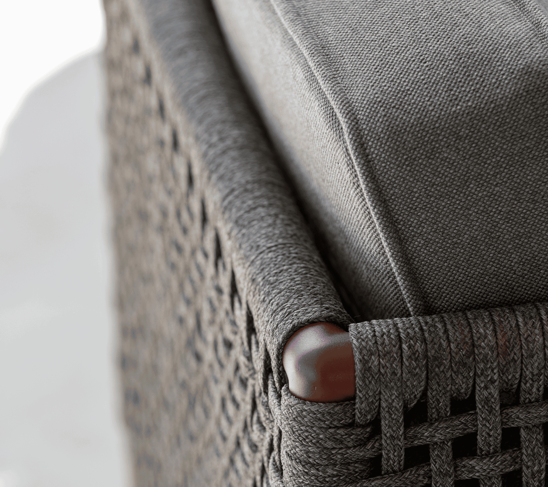 Boxhill's Encore Outdoor Single Seater Grey Sofa close up view