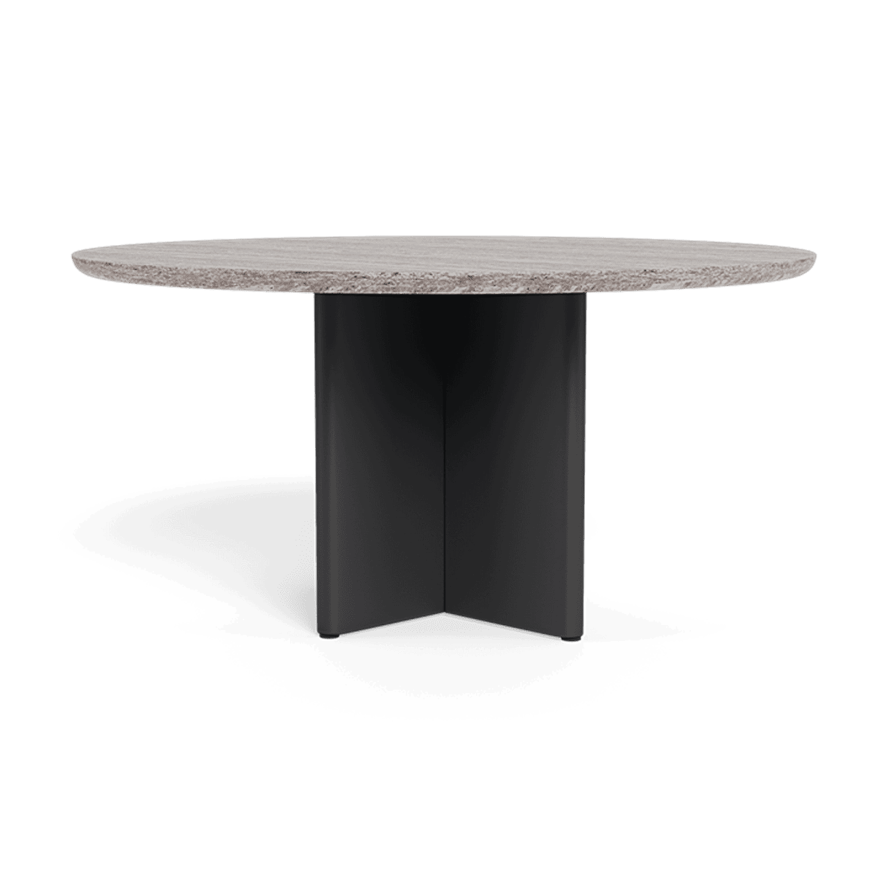 VICTORIA STONE ROUND DINING TABLE 60"-Aluminum Asteroid Frame