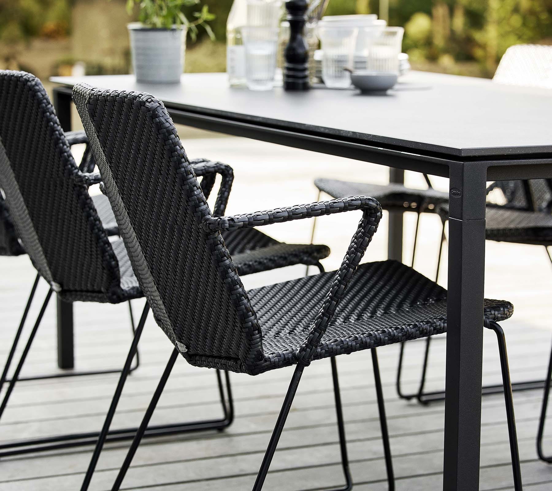 Boxhill's Vision black outdoor dining chair with dark grey outdoor dining table