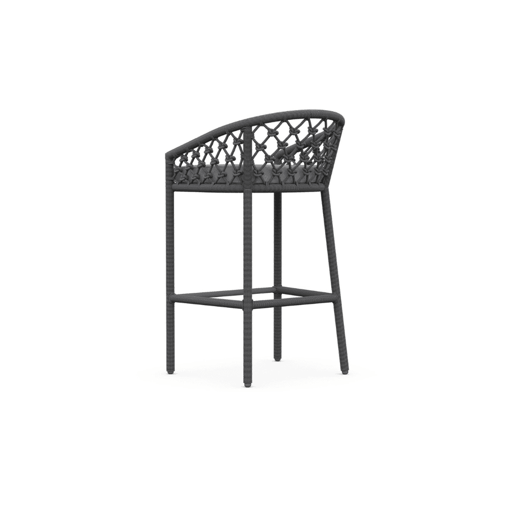 Boxhill's Amelia Outdoor Bar Stool Ash back side view in white background