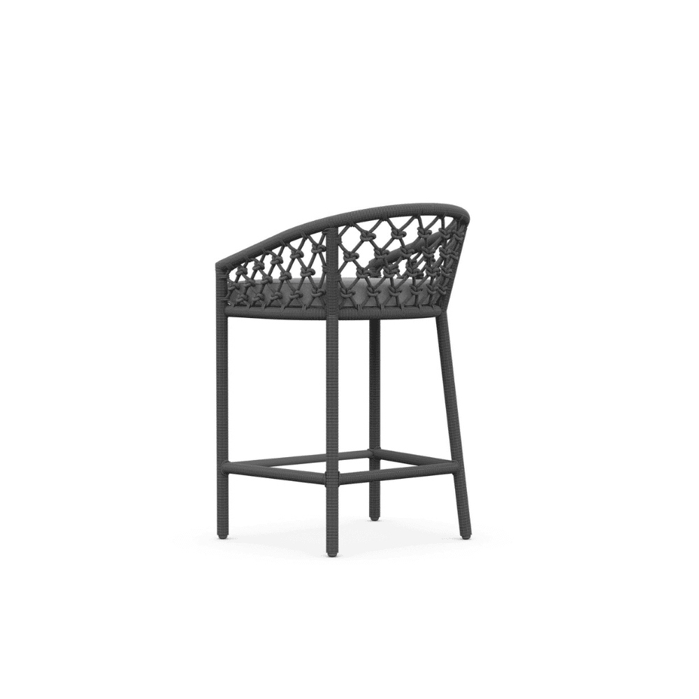 Boxhill's Amelia Outdoor Counter Stool Ash back side view in white background