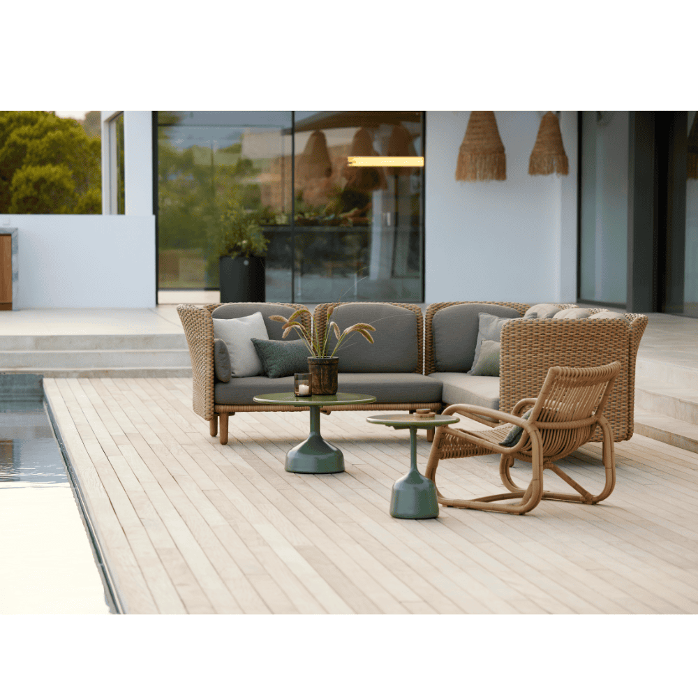 Boxhill's Arch 2-Seater Outdoor Sofa | Low Arm/Back lifestyle image beside the pool