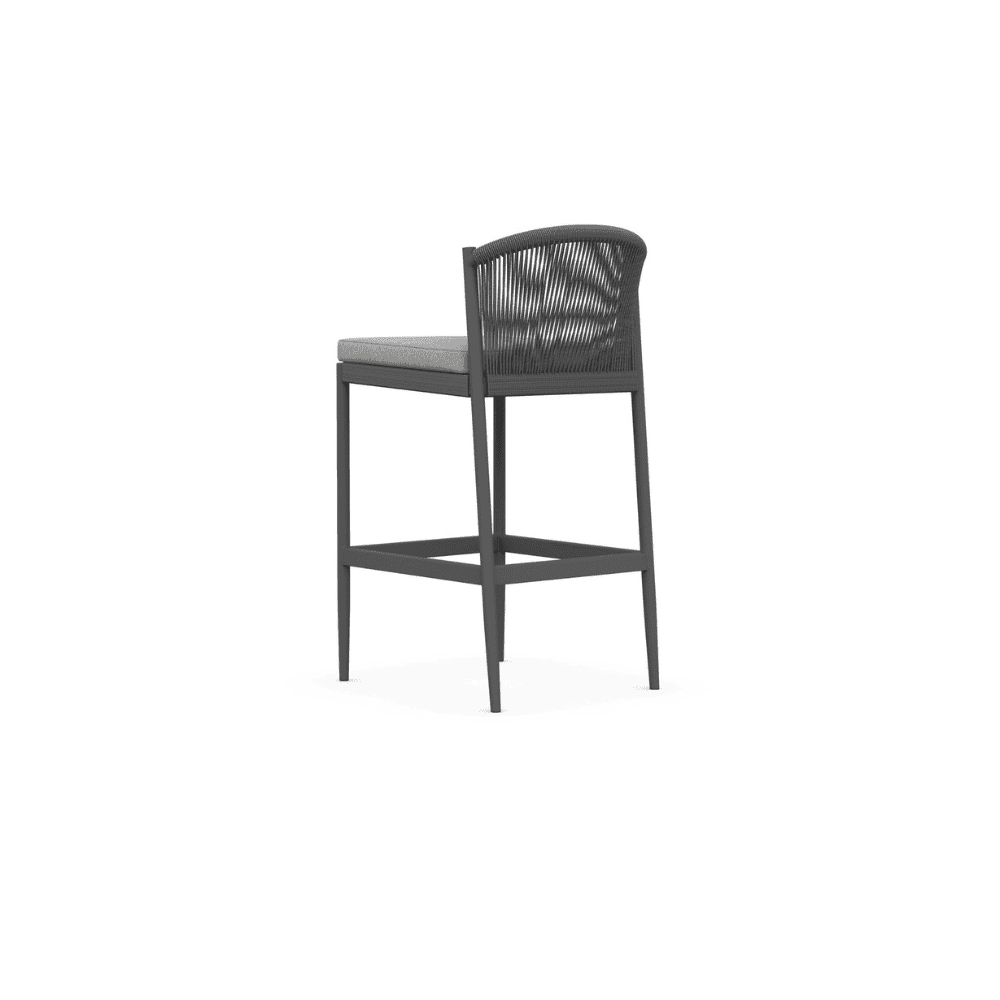 Boxhill's Catalina Outdoor Bar Stool Ash back side view in white background