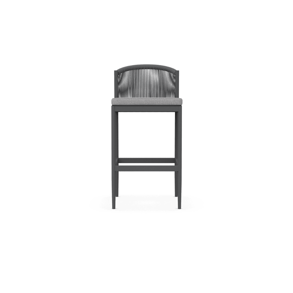 Boxhill's Catalina Outdoor Bar Stool Ash front view in white background