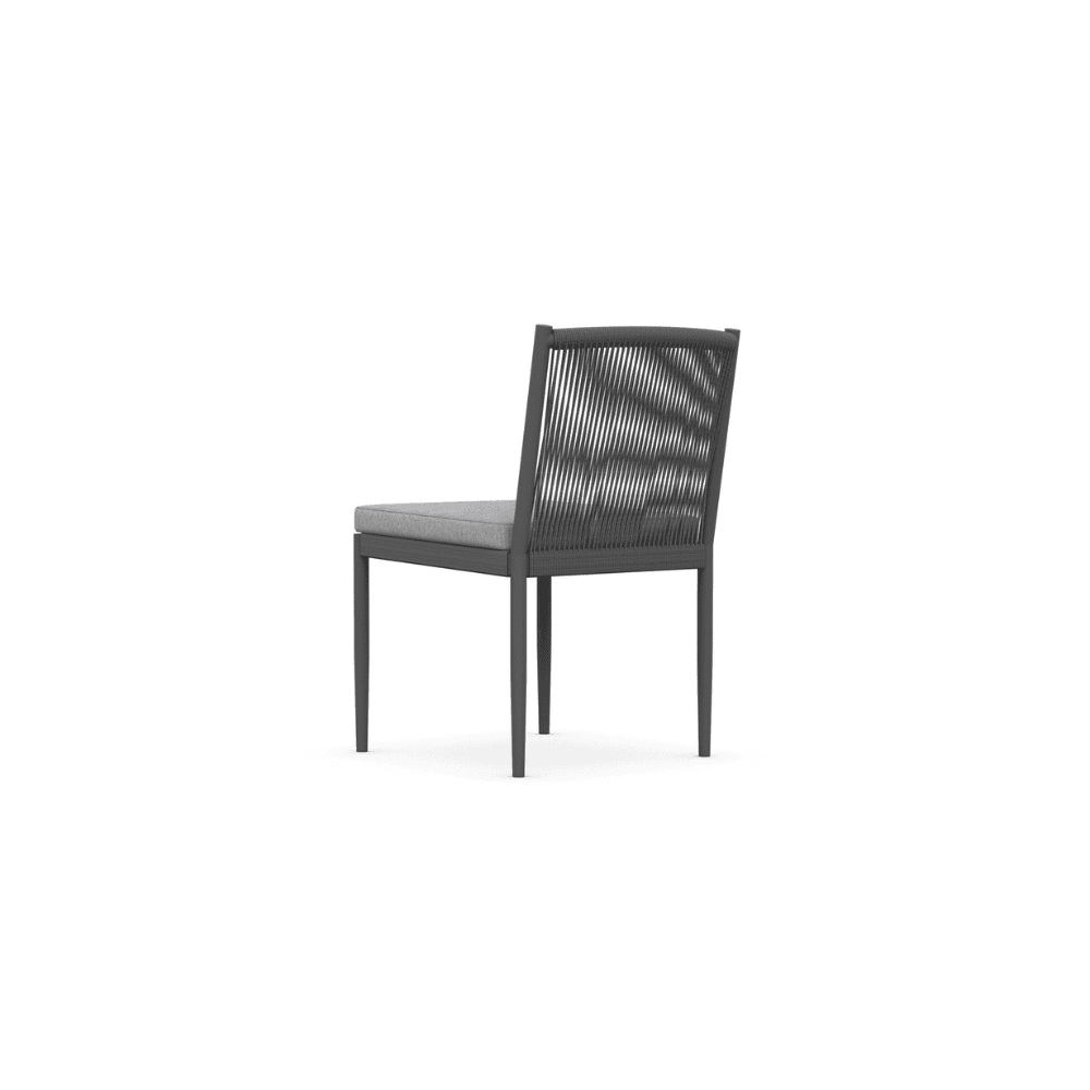 Boxhill's Catalina Outdoor Dining Side Chair Ash back side view in white background