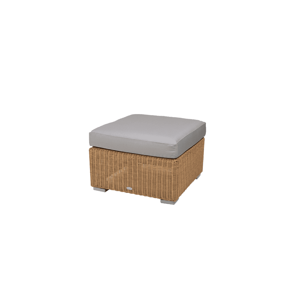 Boxhill's Chester Footstool, Weave Coffee Table Natural with Taupe Cushion