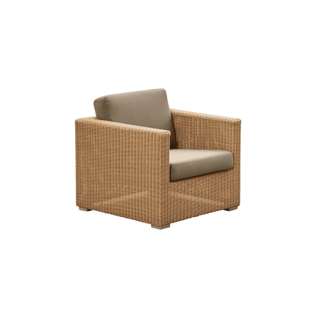 Boxhill's Chester Lounge Weave Coastal Chair Natural with Taupe Cushion