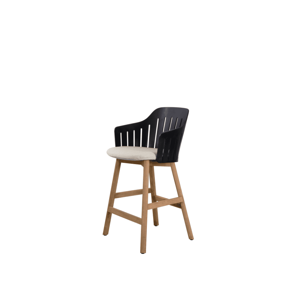 Boxhill's Choice Outdoor Counter Chair Black Seat Shell with Sand Free Seat Cushion