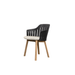 Boxhill's Choice Outdoor Dining Chair Black Shell Teak Legs with Sand Free Seat Cushion