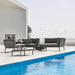 Boxhill's Conic 2-Seater Right Module Sofa Grey lifestyle image beside the pool