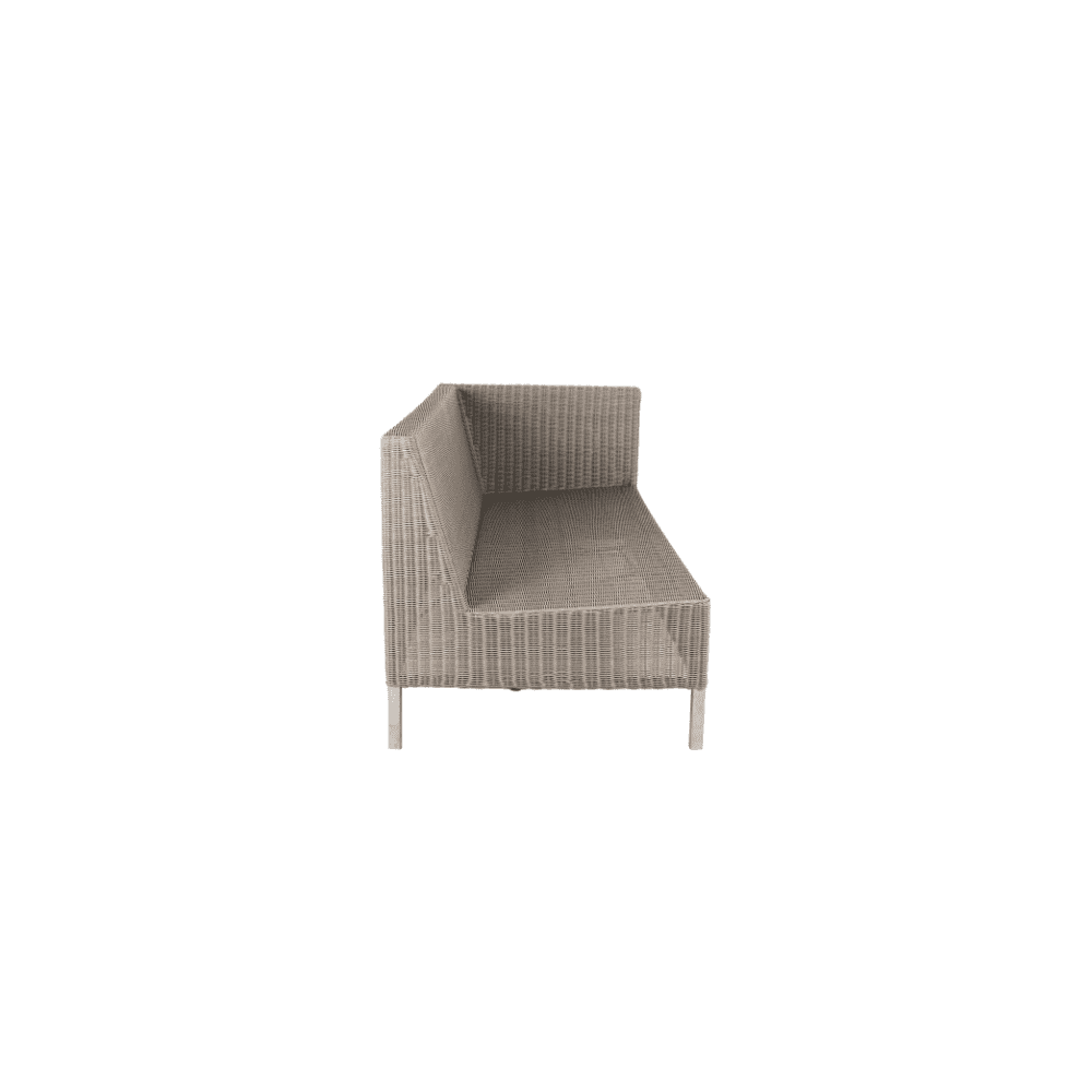 Boxhill's Connect 2-Seater Left Module Sofa no cushion side view in white background