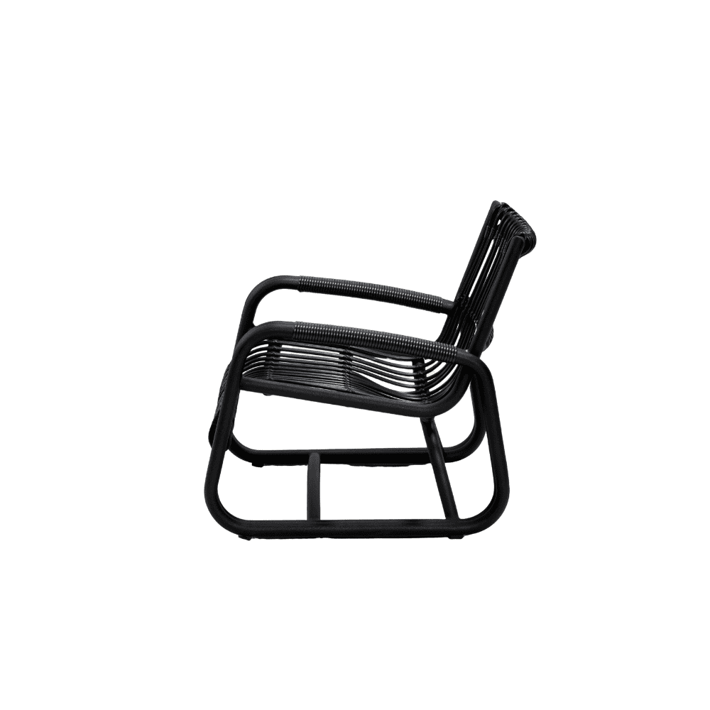 Boxhill's Curve Lounge Weave Outdoor Chair Graphite side view in white background