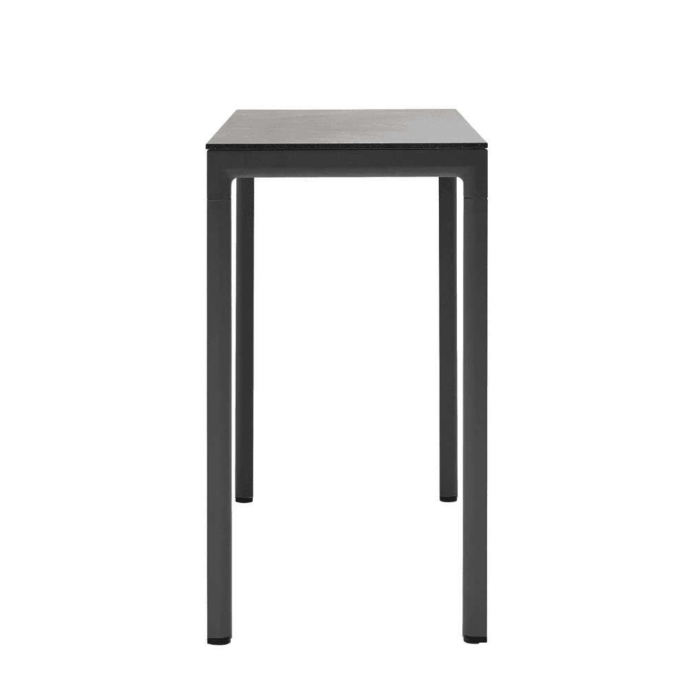 Boxhill's Drop Outdoor Bar Table Lava Grey base, Grey tabletop side view in white background