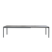 Boxhill's Drop Outdoor Dining Table with 78.8" Table Extension Light Grey Base Black Tabletop center view in white background