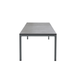 Boxhill's Drop Outdoor Dining Table with 78.8" Table Extension Light Grey Base Black Tabletop side view in white background
