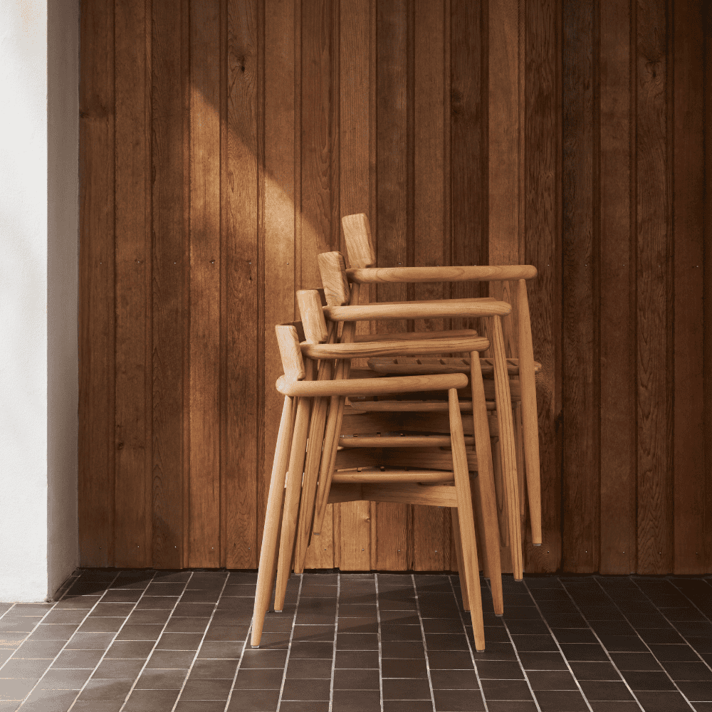 Embrace Outdoor Dining Chair in stacks