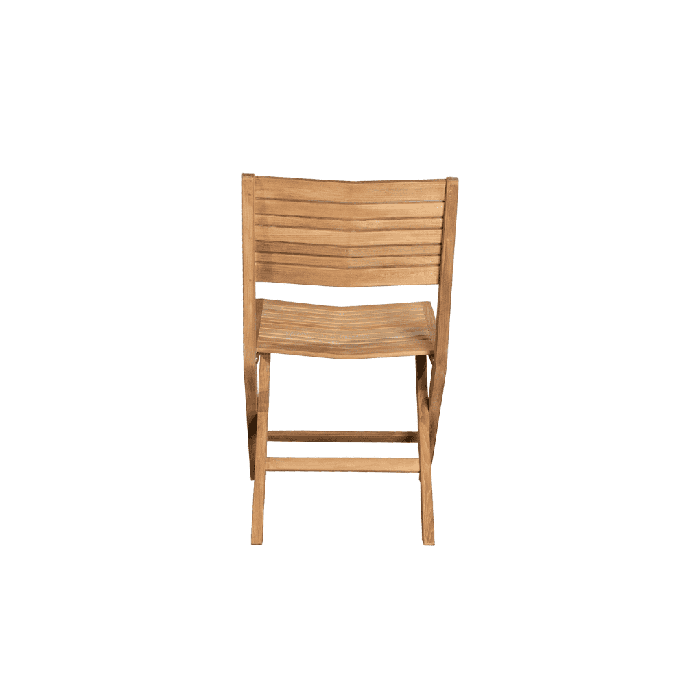 Boxhill's Flip Folding Outdoor Teak Dining chair back view in white background