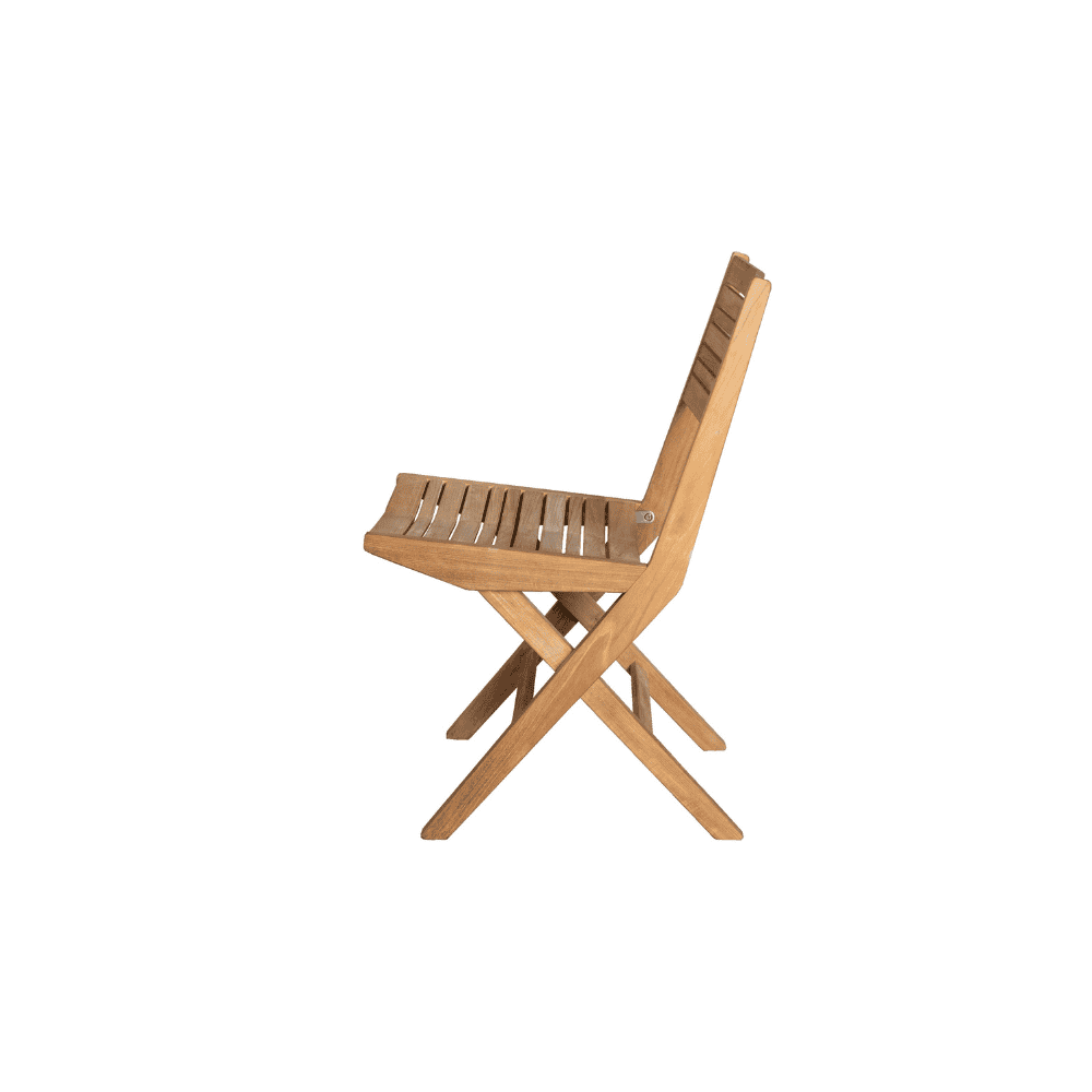 Boxhill's Flip Folding Outdoor Teak Dining chair side view in white background