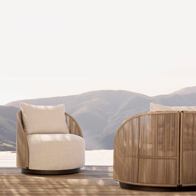 Milan Outdoor Swivel Lounge Chair lifestyle image