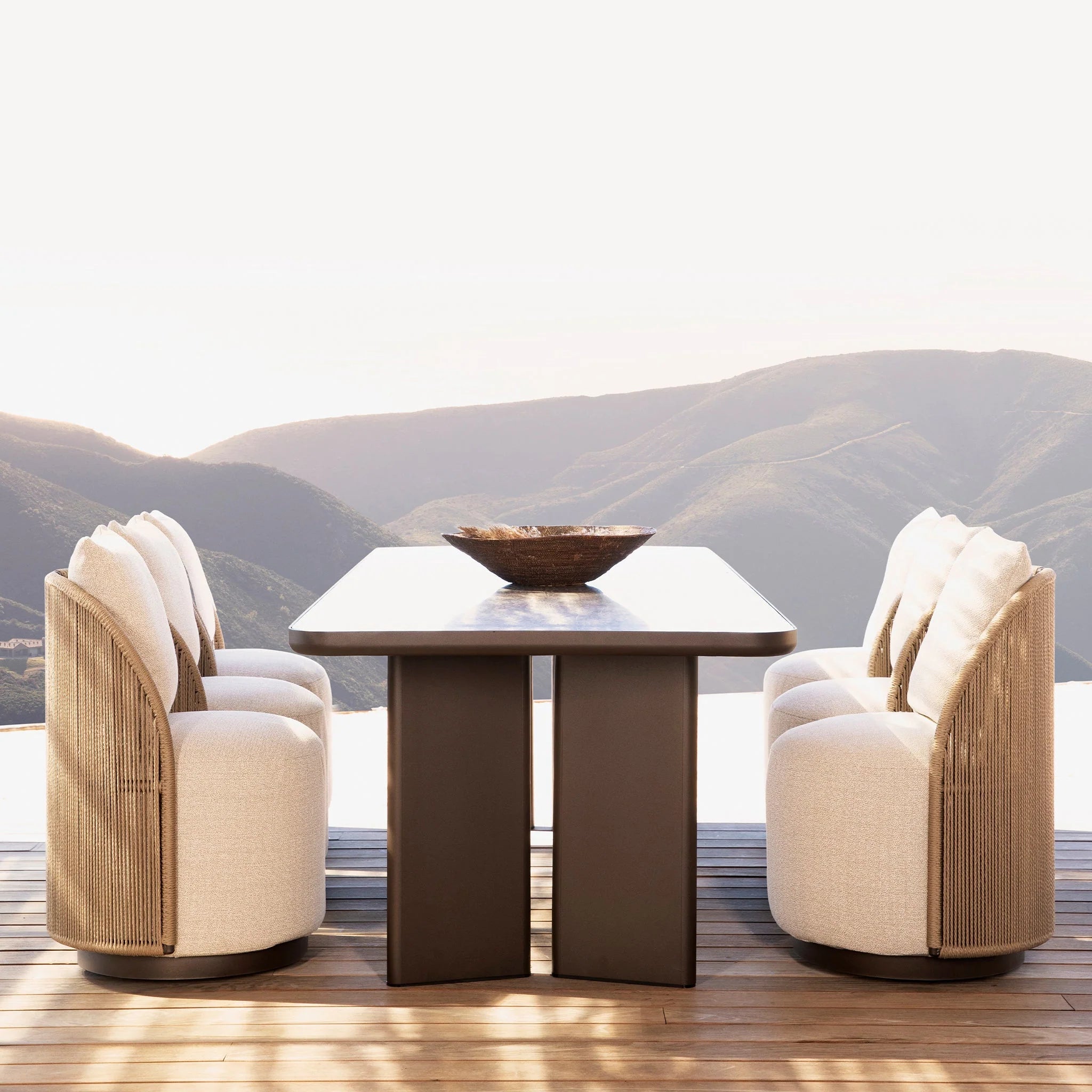 Boxhill's Milan Outdoor Swivel Dining Chair Lifetyle image