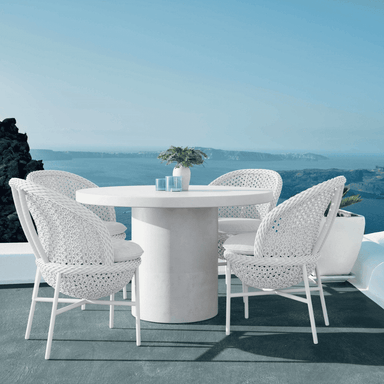 Boxhill's Montauk Outdoor Dining Chair lifestyle image with Big Sur Dining Table