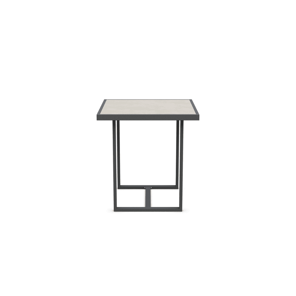Boxhill's Pavia Outdoor Counter Table Charcoal Albarium Dekton  side view in white background