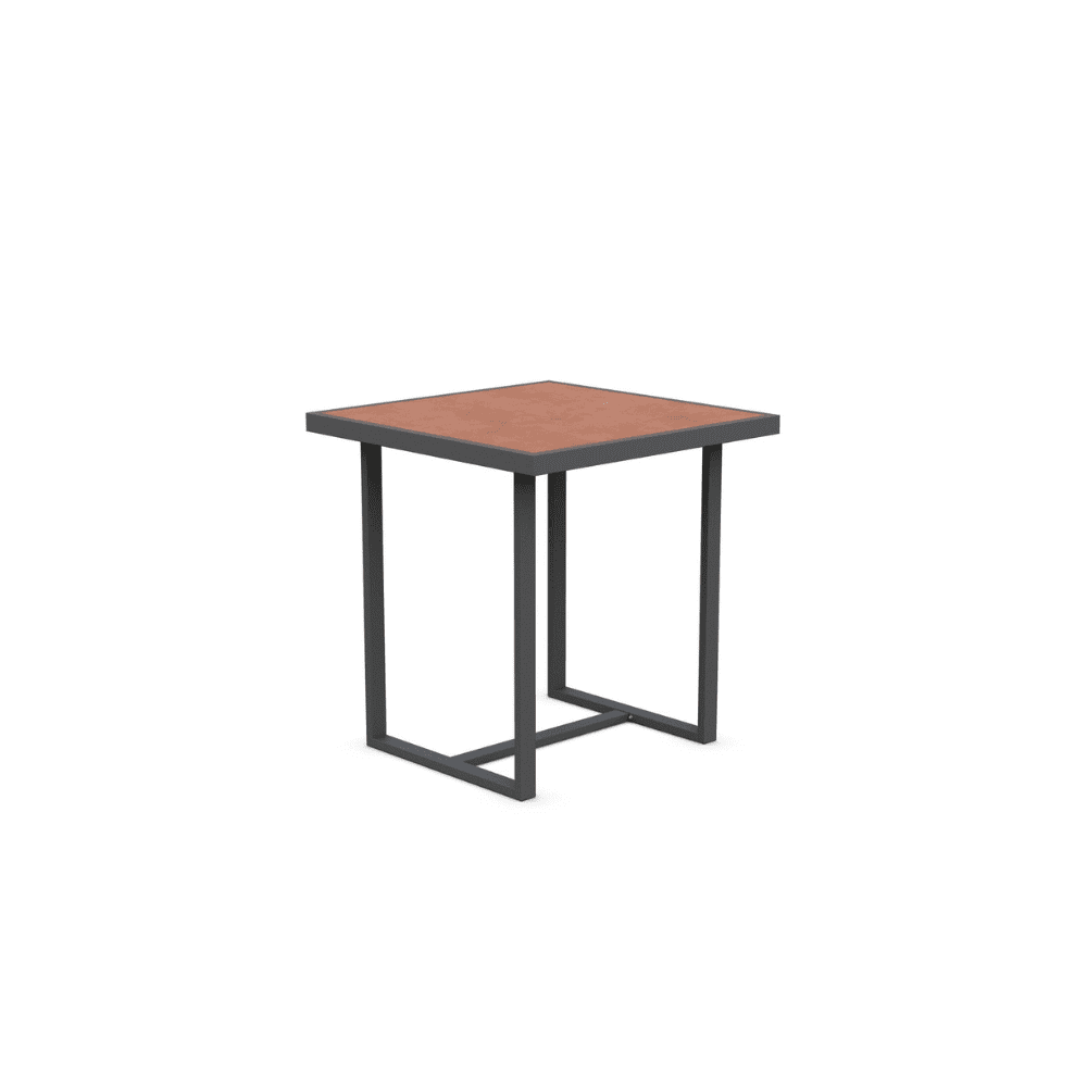 Boxhill's Pavia Outdoor Counter Table Charcoal Umber Dekton  front side view in white background