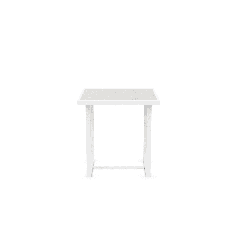 Boxhill's Pavia Outdoor Counter Table White Helena Dekton front side view in white background