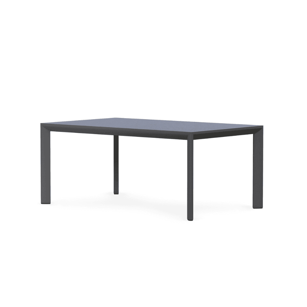 Boxhill's Porto Outdoor Dining Table Charcoal Rectangle front side view in white background 