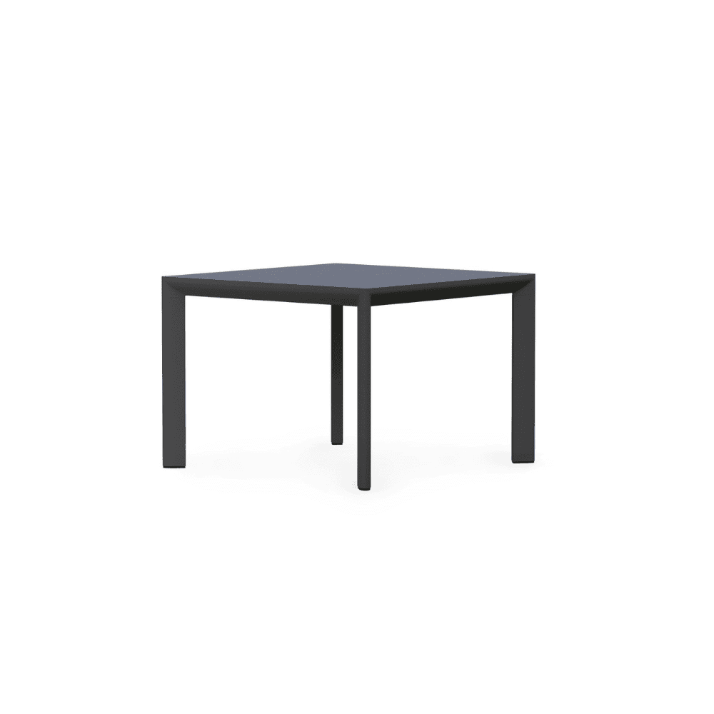 Boxhill's Porto Outdoor Dining Table Charcoal Square front side view in white background 