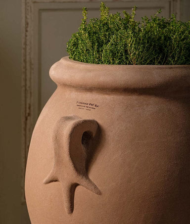 Italian Terracotta Naturale Olive Urn with Handles