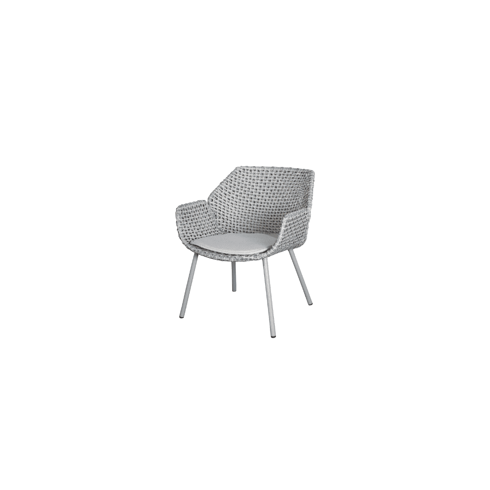 Boxhill's Vibe light grey outdoor armchair with light grey cushion on white background
