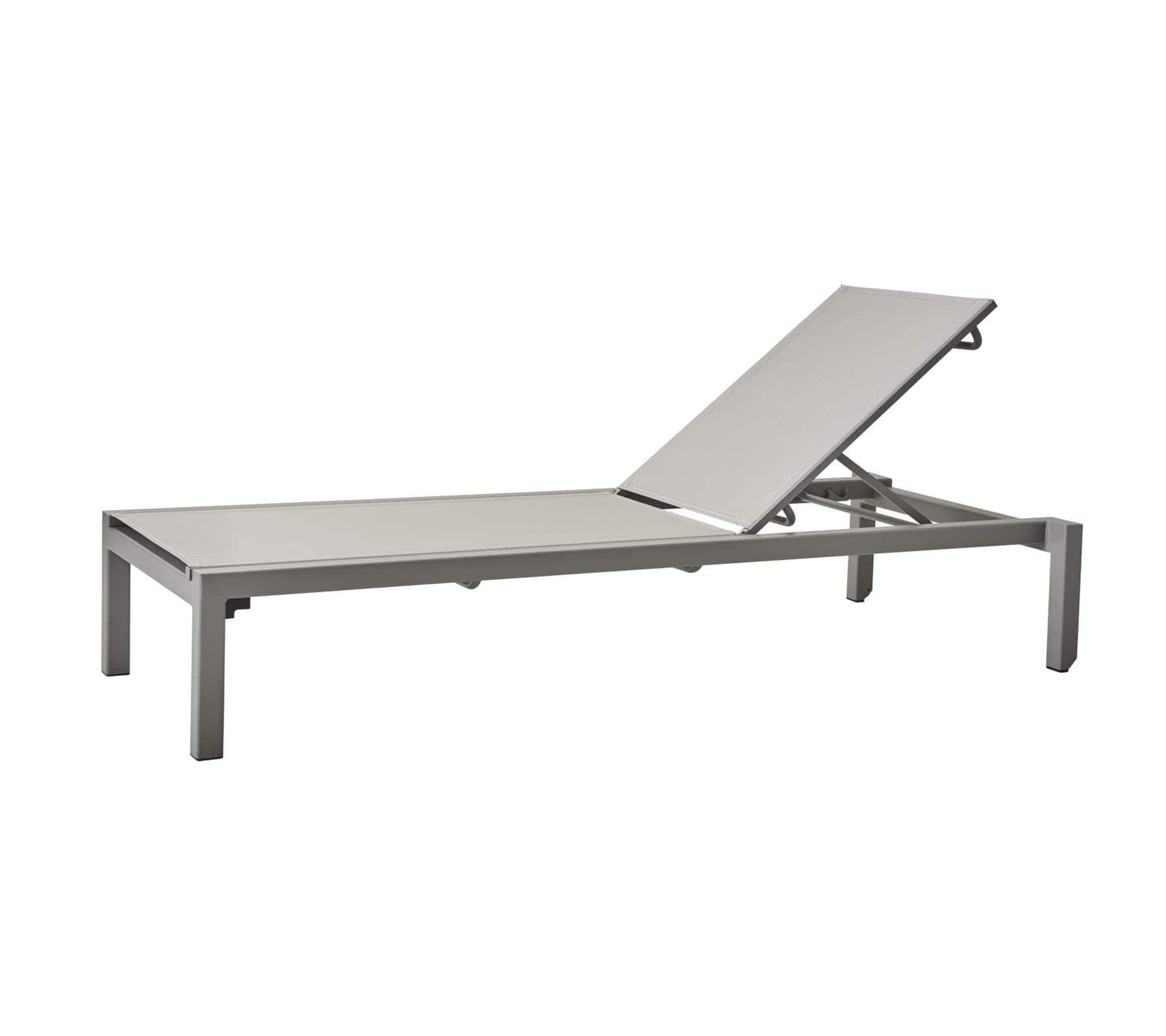 Boxhill's Relax light grey outdoor chaise lounge without cushion on white background