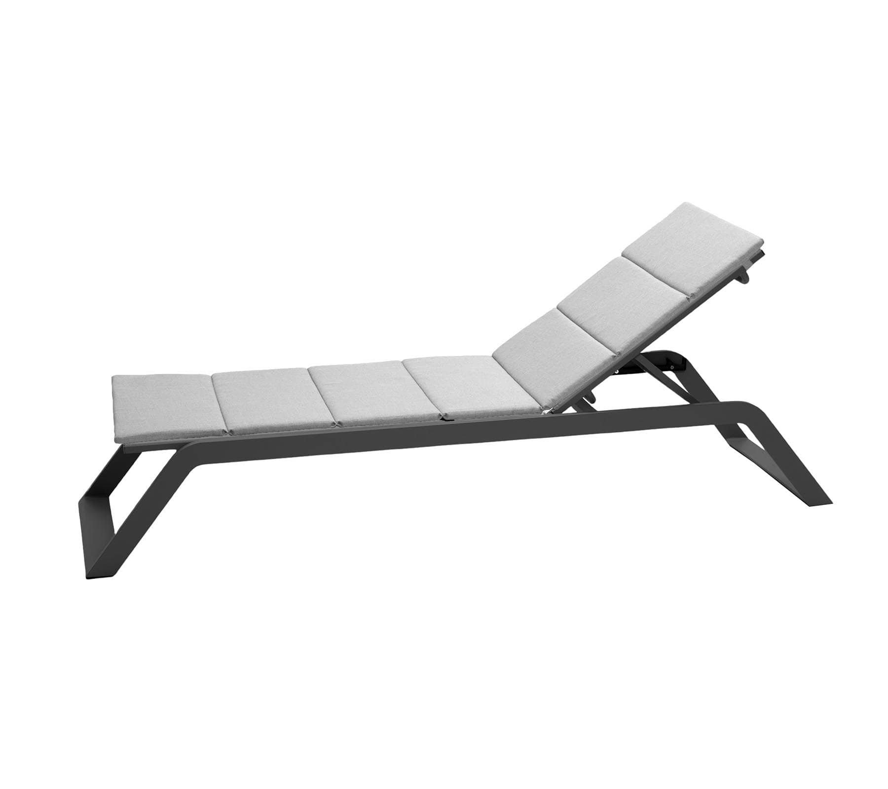  Boxhill's Siesta dark grey outdoor chaise lounge with  light grey cushion on white background