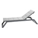 Boxhill's Siesta grey outdoor chaise lounge with light grey cushion on white background