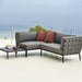 Boxhill's Conic Outdoor Coffee Table Grey lifestyle image with Conic Sectional Sofa 