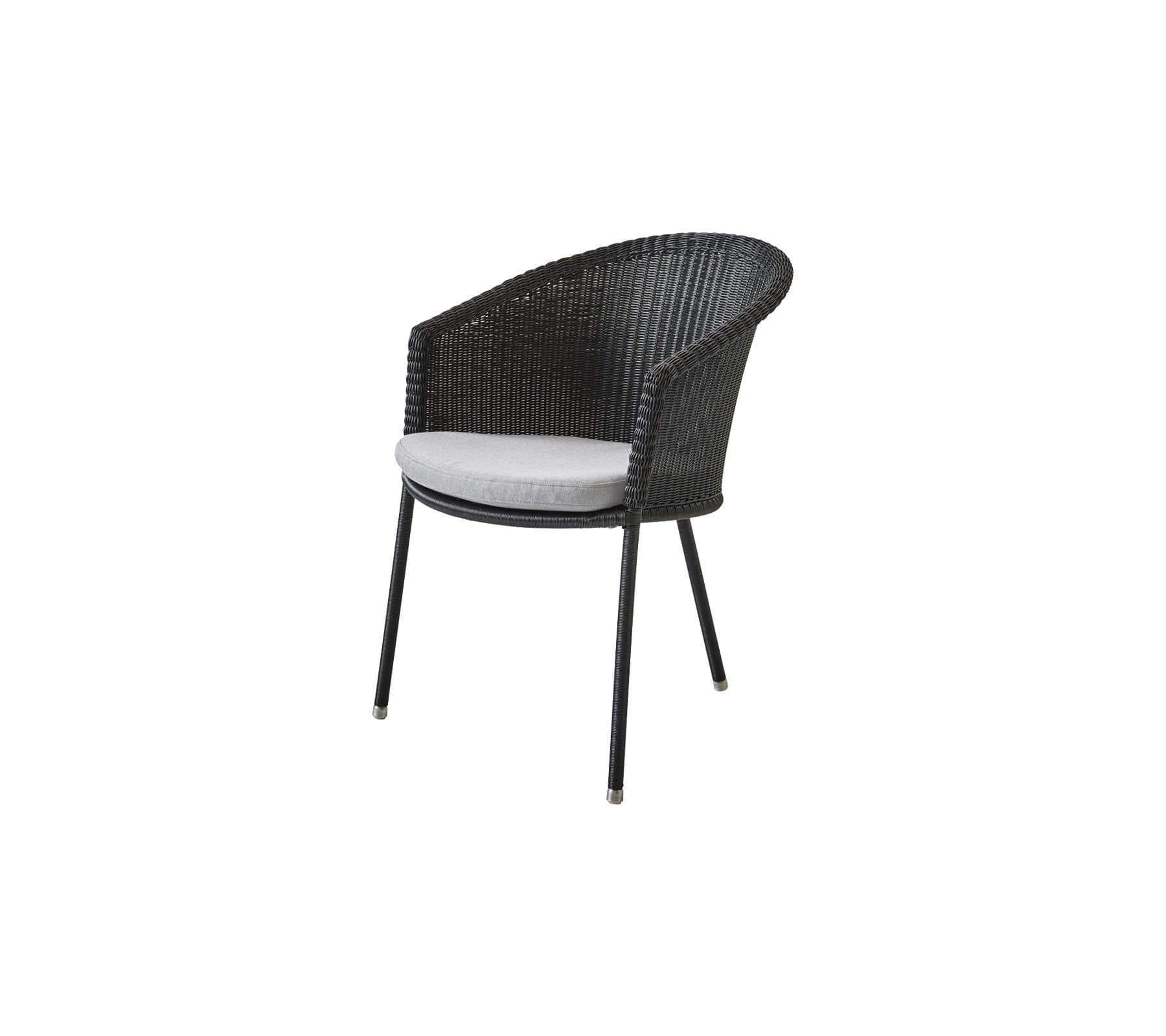  Boxhill's Trinity dark grey outdoor stackable chair with light grey cushion on white background