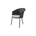 Boxhill's Trinity dark grey outdoor stackable chair with light grey cushion on white background