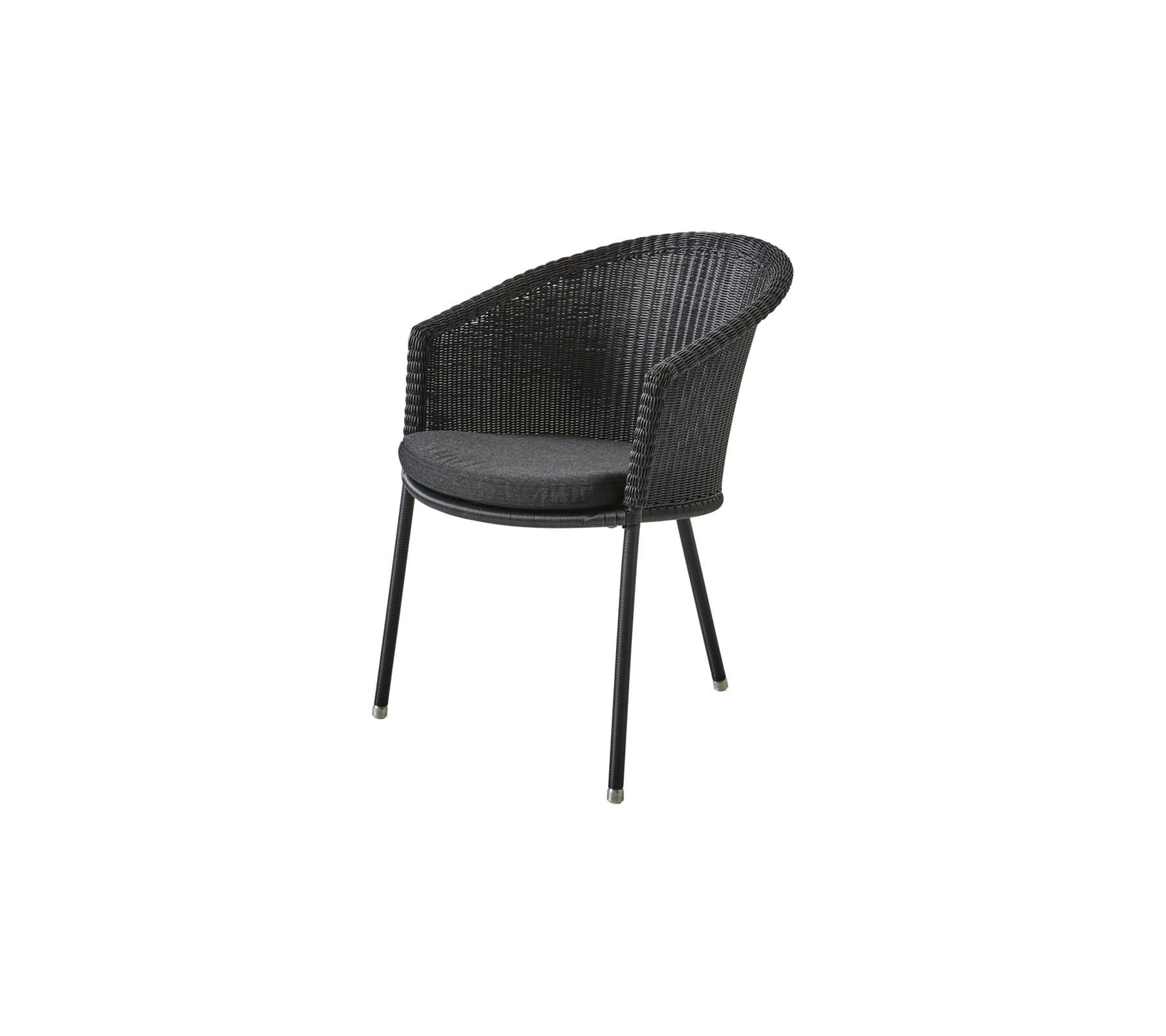  Boxhill's Trinity dark grey outdoor stackable chair with black cushion on white background
