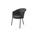  Boxhill's Trinity dark grey outdoor stackable chair with black cushion on white background