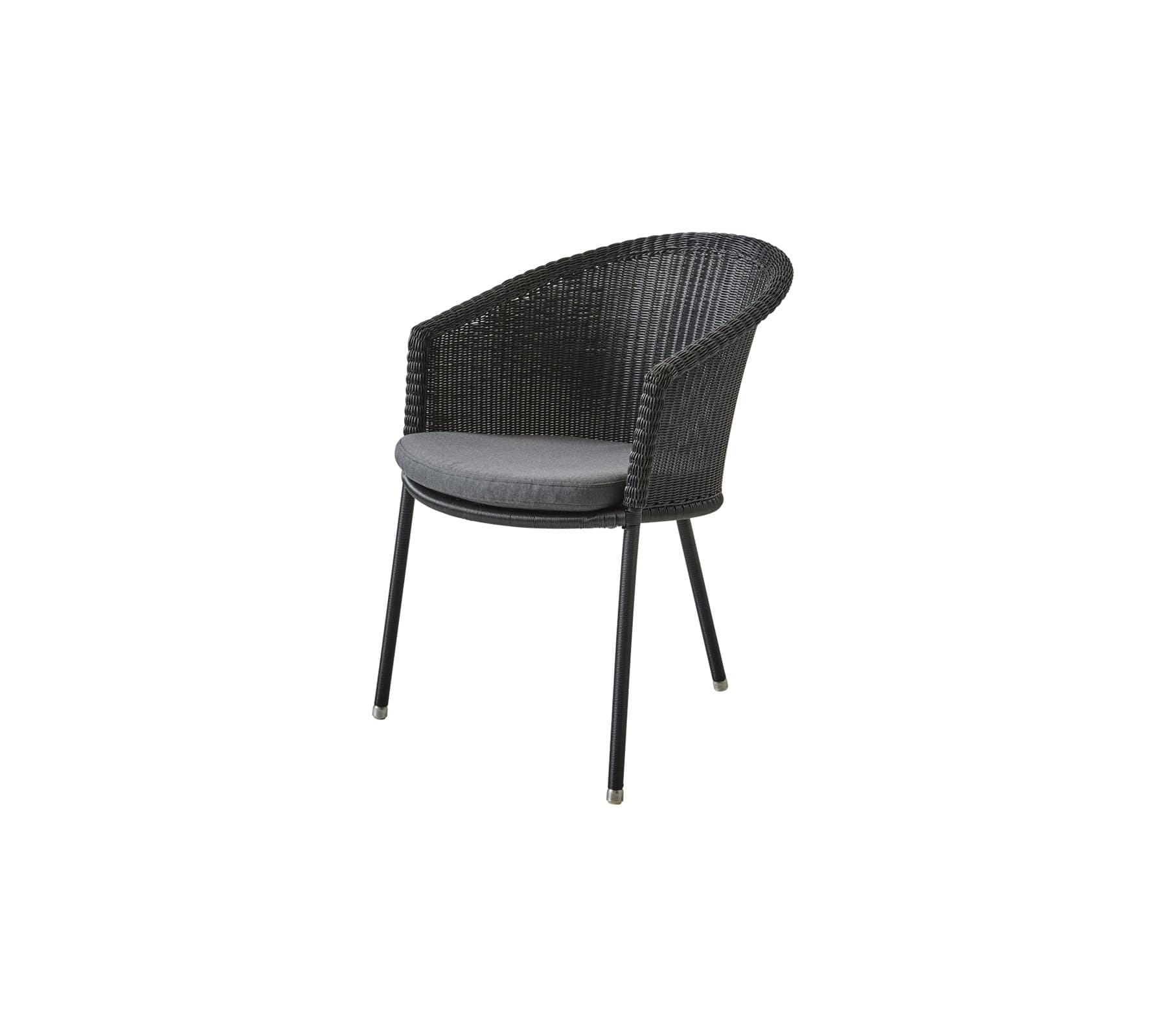  Boxhill's Trinity dark grey outdoor stackable chair with grey cushion on white background