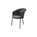  Boxhill's Trinity dark grey outdoor stackable chair with grey cushion on white background