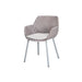 Boxhill's Vibe light grey / maroon outdoor armchair with white cushion on white background
