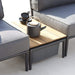 Boxhill's Conic Box Outdoor Storage Table lifestyle image with coffee pot, plates and cups