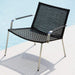 Boxhill's Straw dark grey outdoor lounge chair stainless steel frame placed on poolside